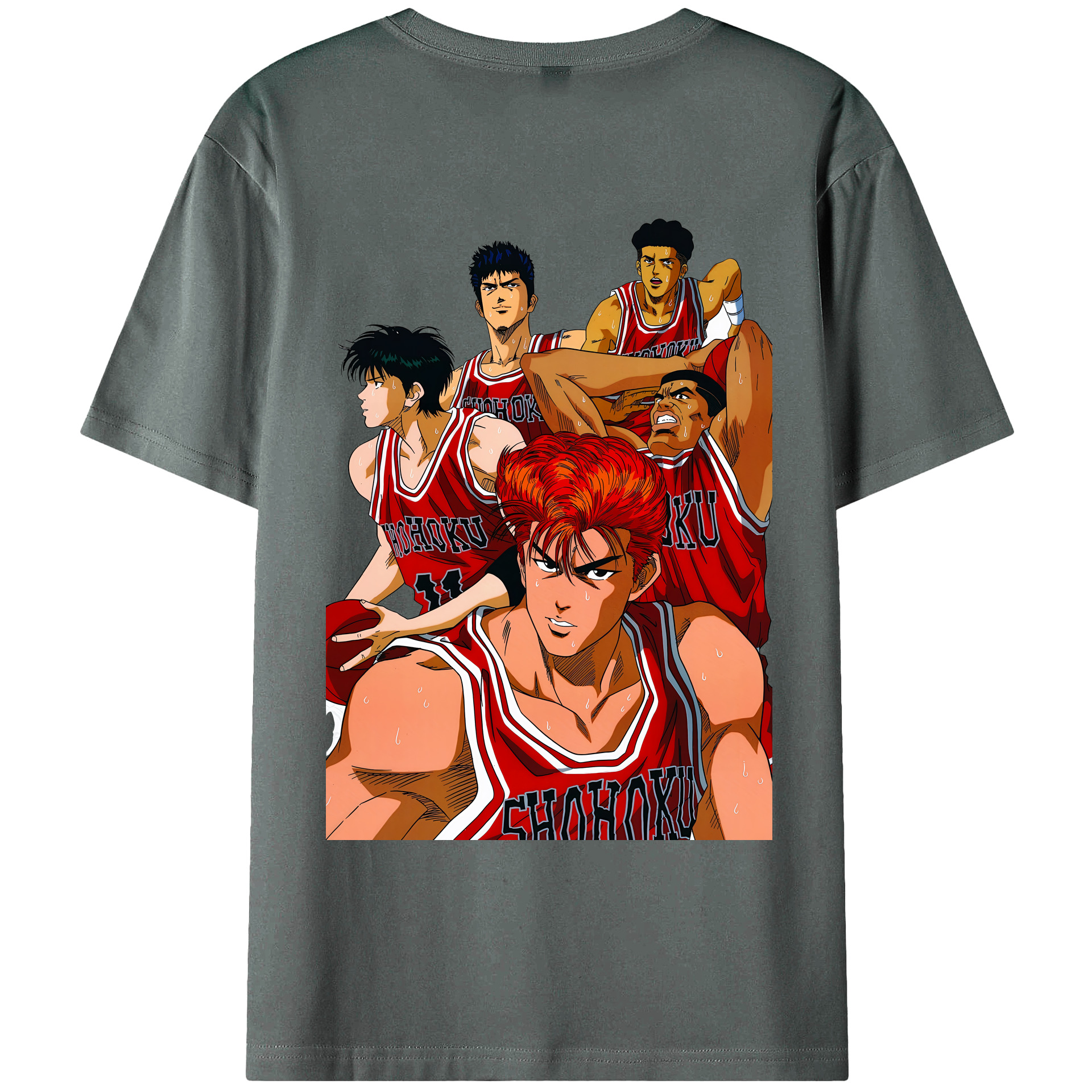 （画像用） SLAM DUNK／スラムダンク 綿100％ メンズ半袖Tシャツ（バックプリント） 通気性